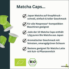 Eigenschaften Matcha Nespresso Kapseln von Matcha Magic