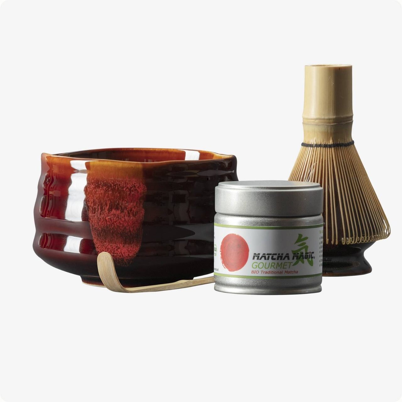 Matcha Set Beniiro mit Matcha Schale, Besenhalter, Matcha Bambusbesen, Matcha Bambuslöffel und 30g Bio Matcha