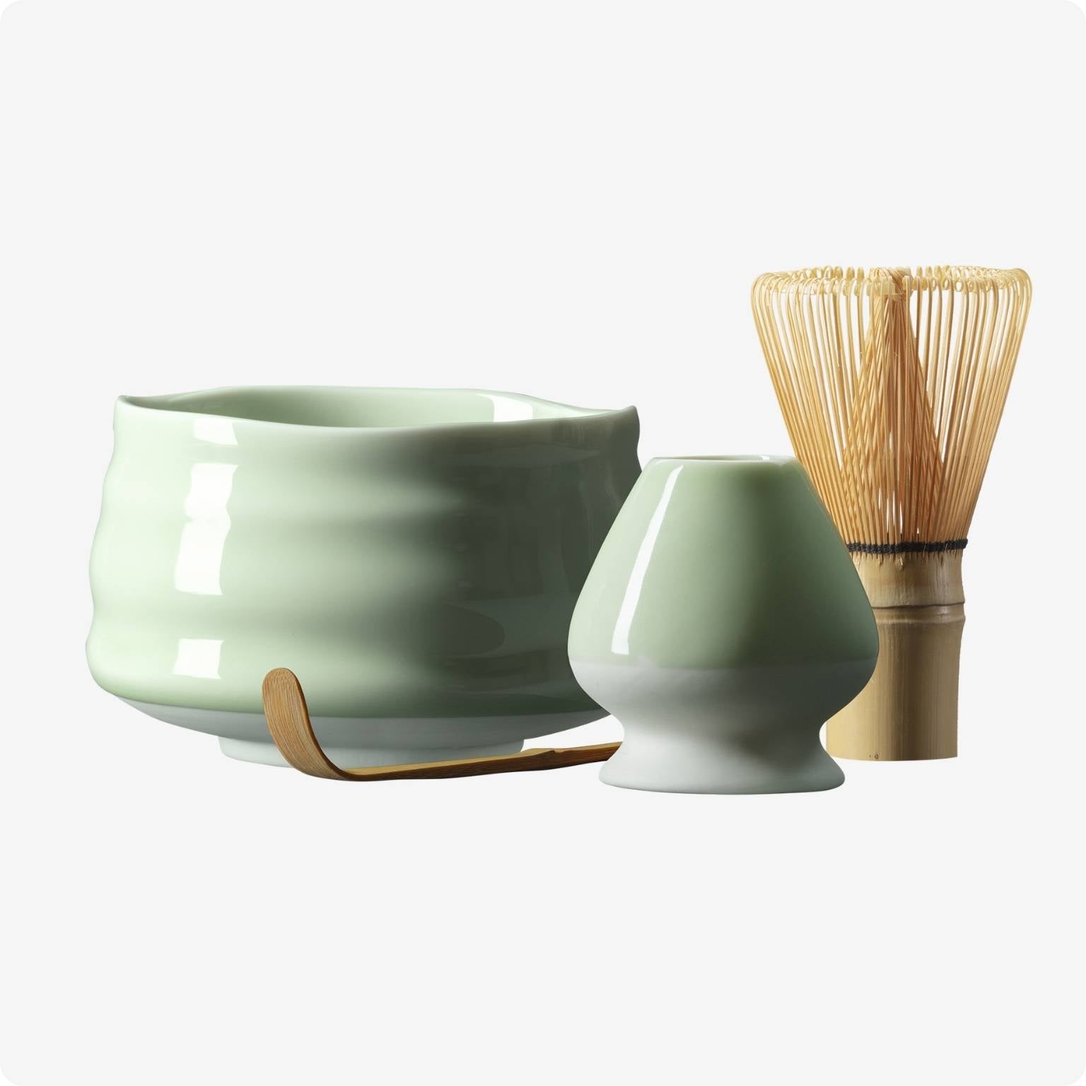 Matcha Set Raimurio mit Matcha Schale, Besenhalter, Matcha Bambusbesen, Matcha Bambuslöffel 