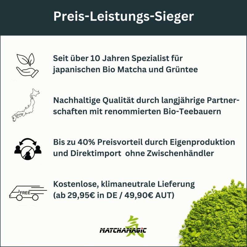 Vorteile beim Einkauf von Matcha Magic Produkten