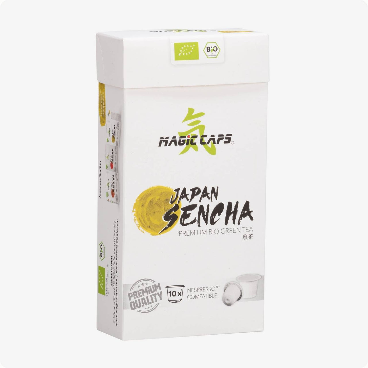 10 Nespresso kompatible Sencha Tee Kapseln mit 1,5 Gramm Matcha je Kapsel 